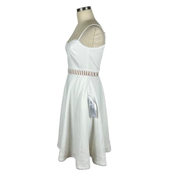 DRESS THE POPULATION Harlow Sleeveless Fit & Flare Midi Dress Size Small White - Picture 2 of 7